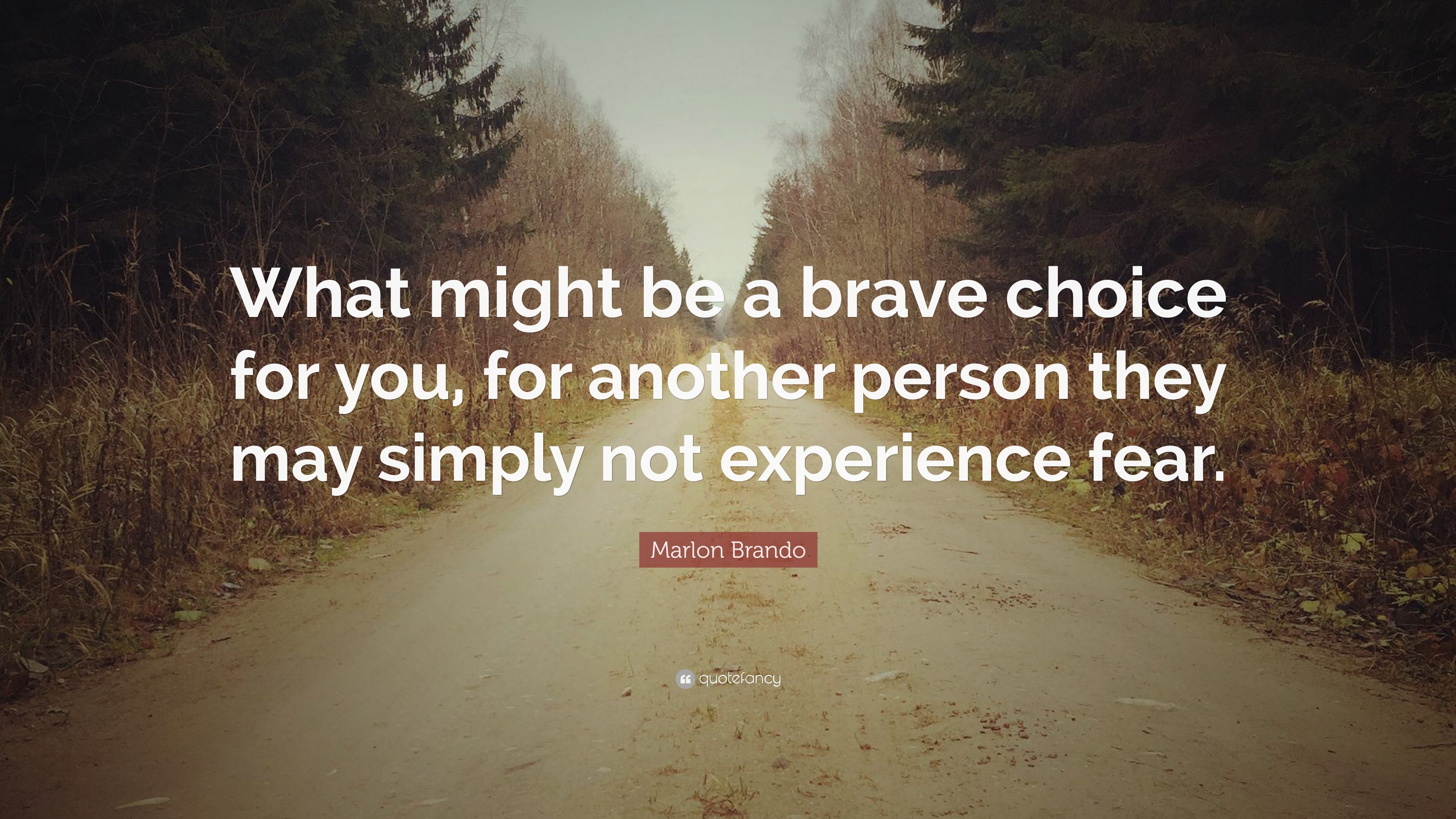 Marlon Brando Quote: “What might be a brave choice for you, for another ...