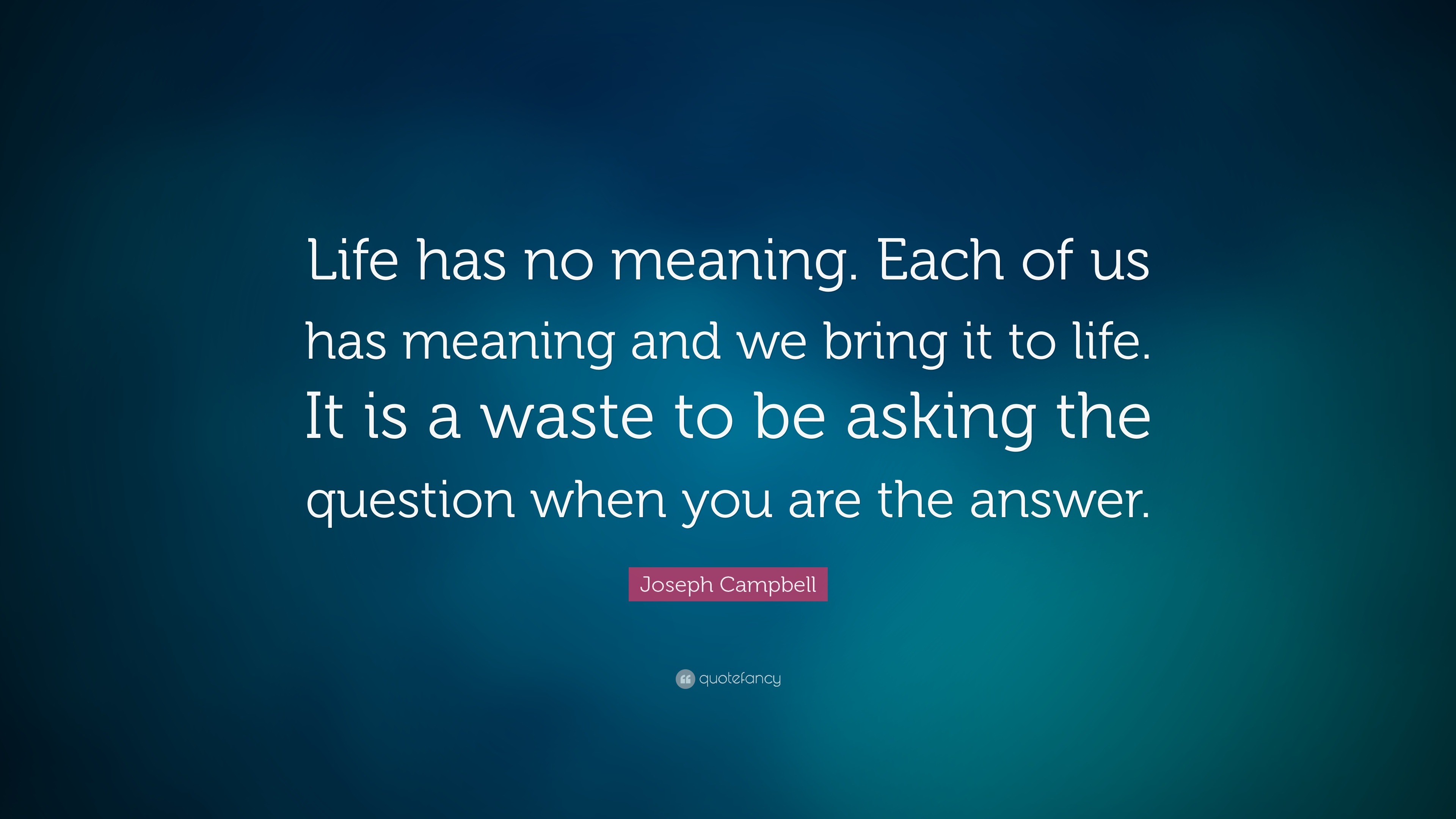 8676 Joseph Campbell Quote Life has no meaning Each of us has meaning