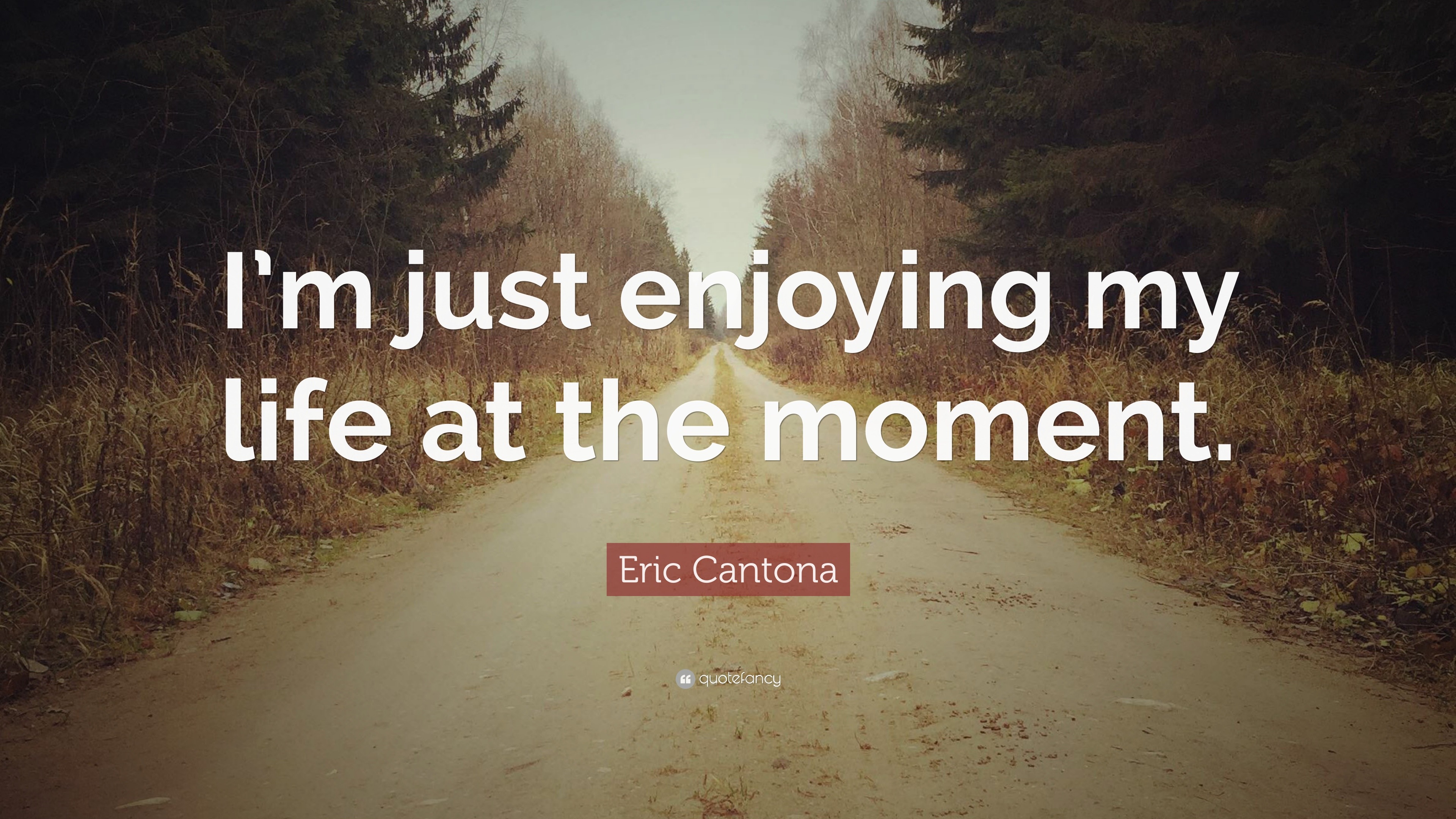 Eric Cantona Quote: “I'm just enjoying my life at the moment.”