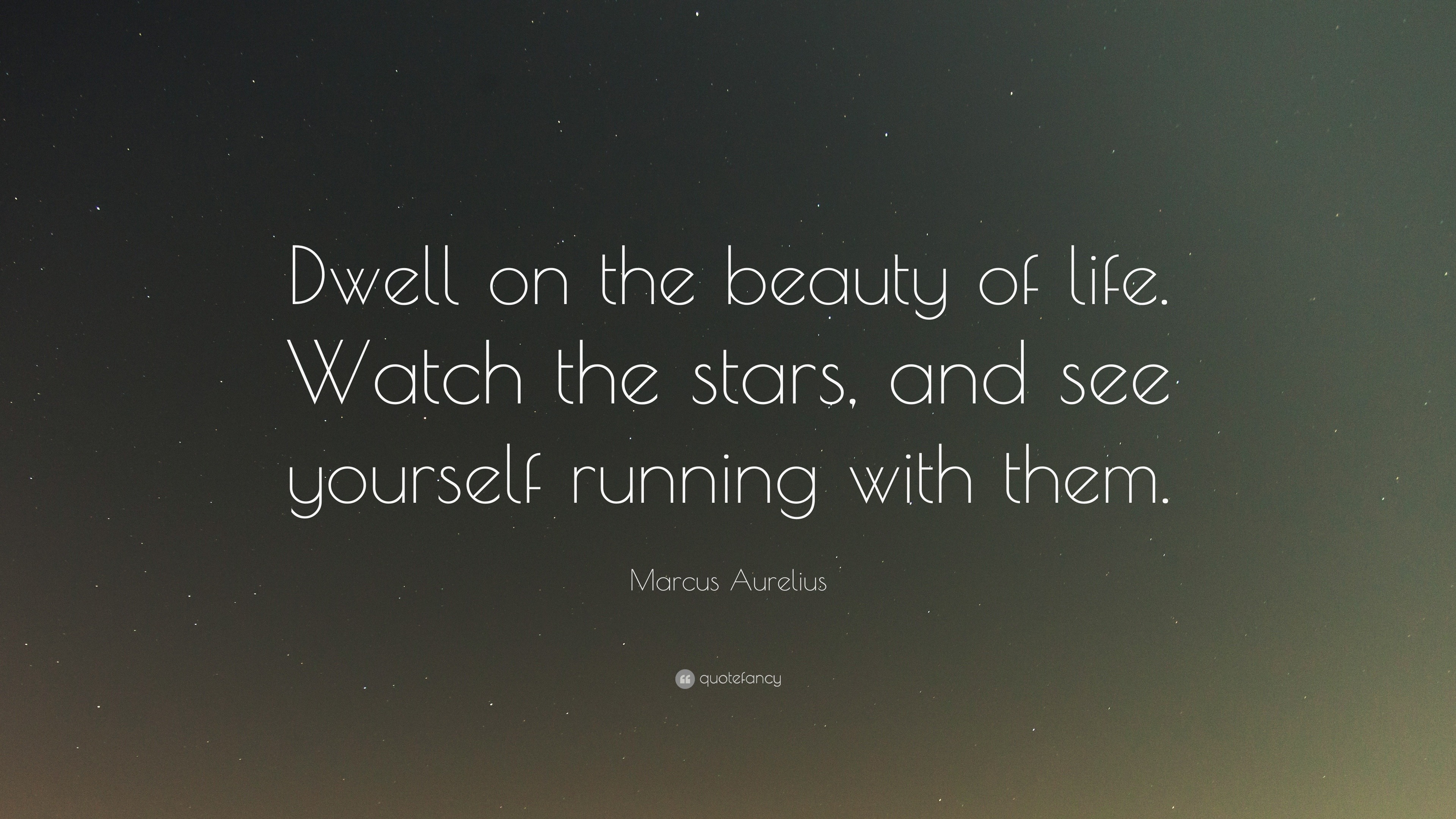 Marcus Aurelius Quote: “Dwell on the beauty of life. Watch the stars ...