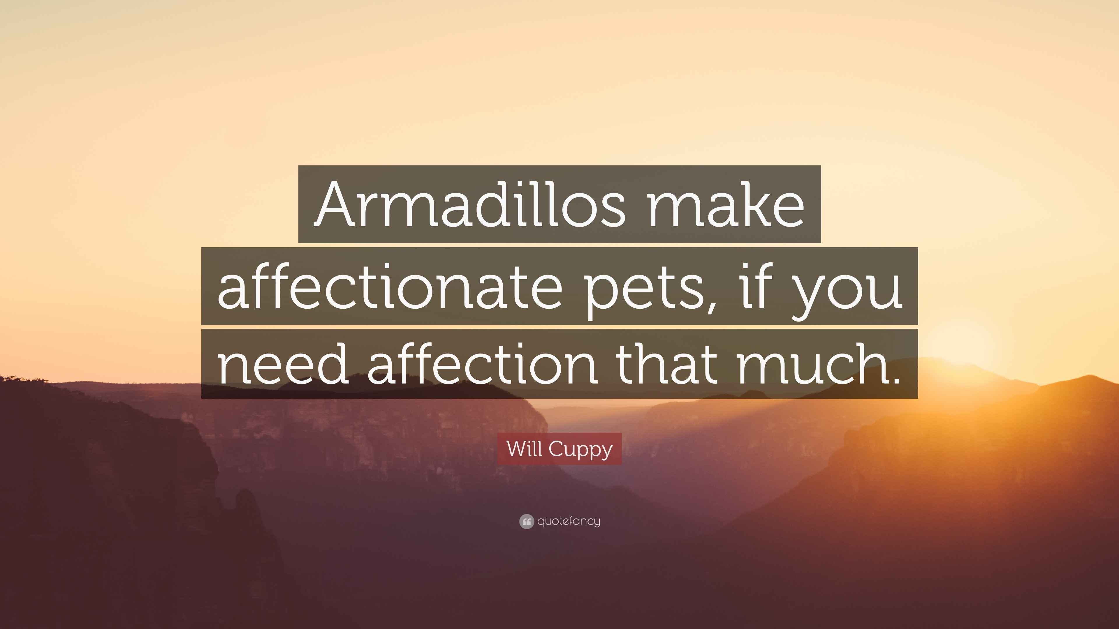 Will Cuppy Quote “Armadillos make affectionate pets, if you need affection that much.”