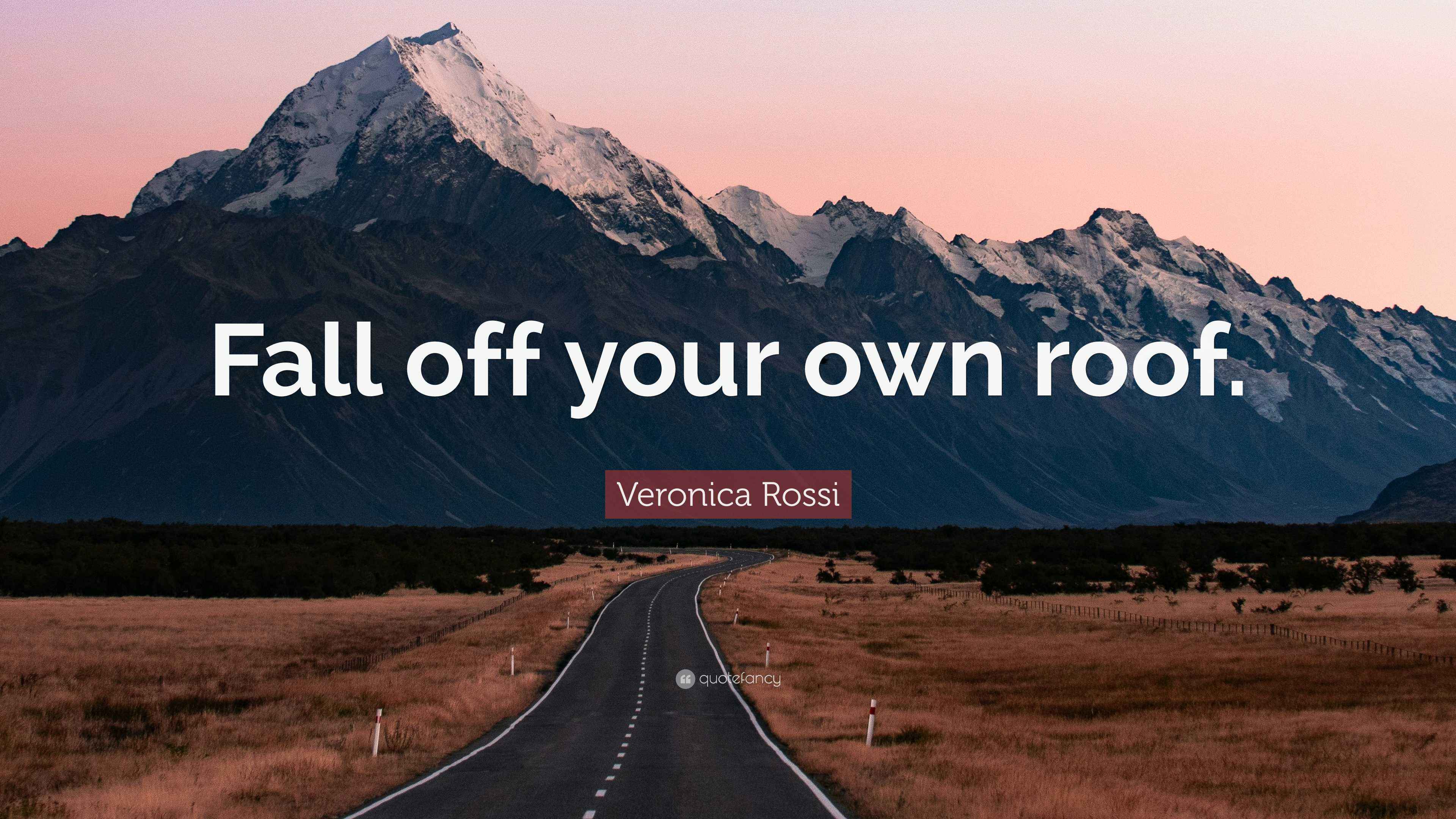 Veronica Rossi Quote: “Fall off your own roof.” - Even Without Your Own Roof