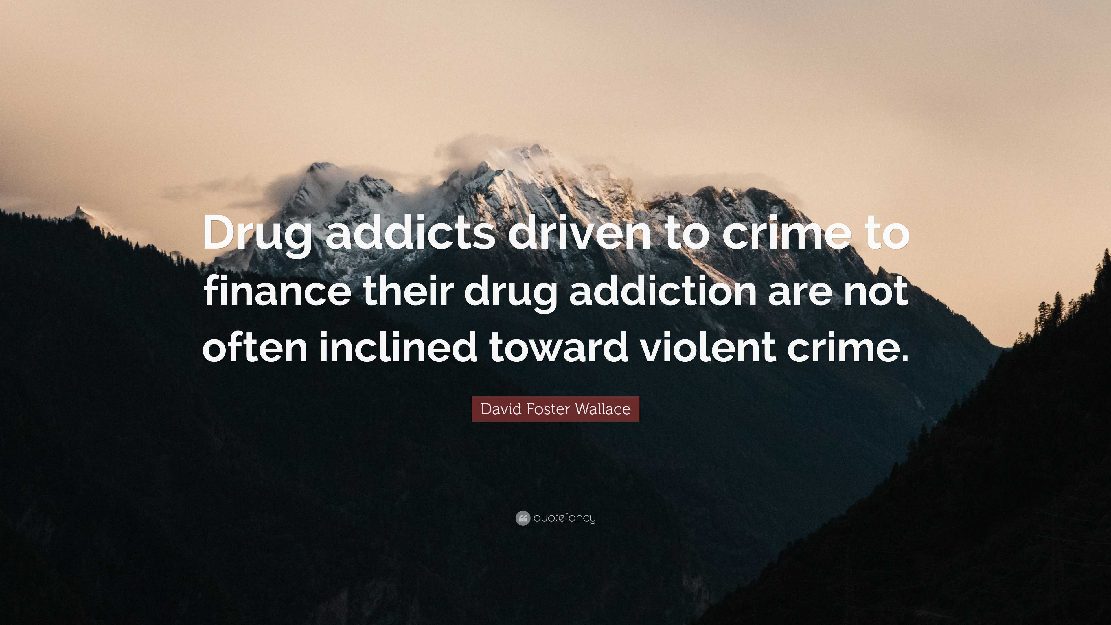 David Foster Wallace Quote: “Drug addicts driven to crime to finance their drug  addiction are not, image size:3840x2160