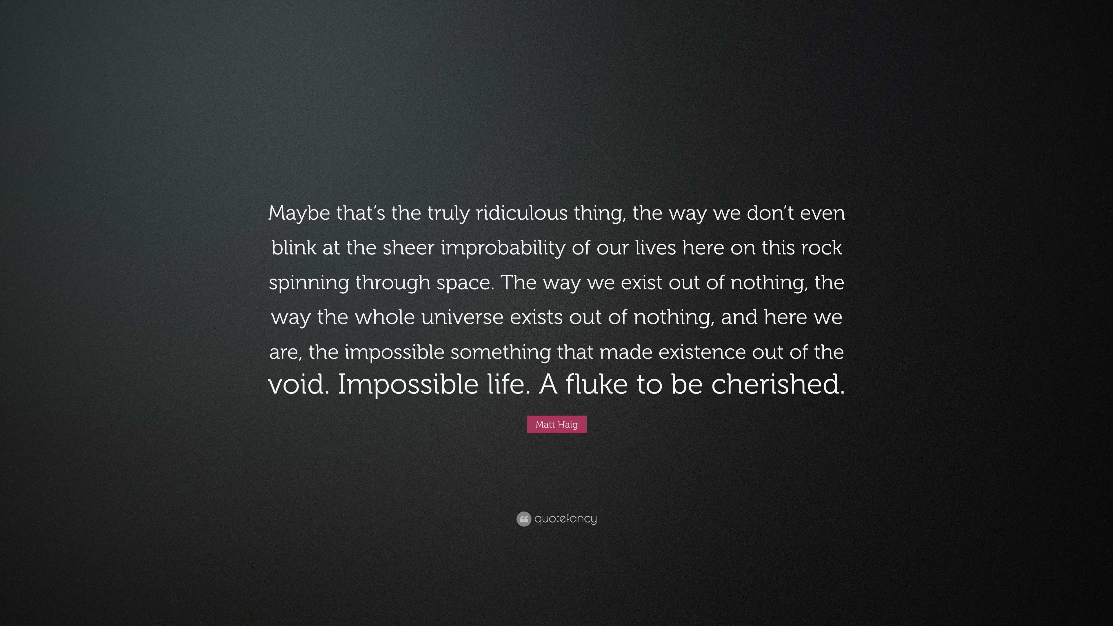Matt Haig Quote: “Maybe that’s the truly ridiculous thing, the way we ...