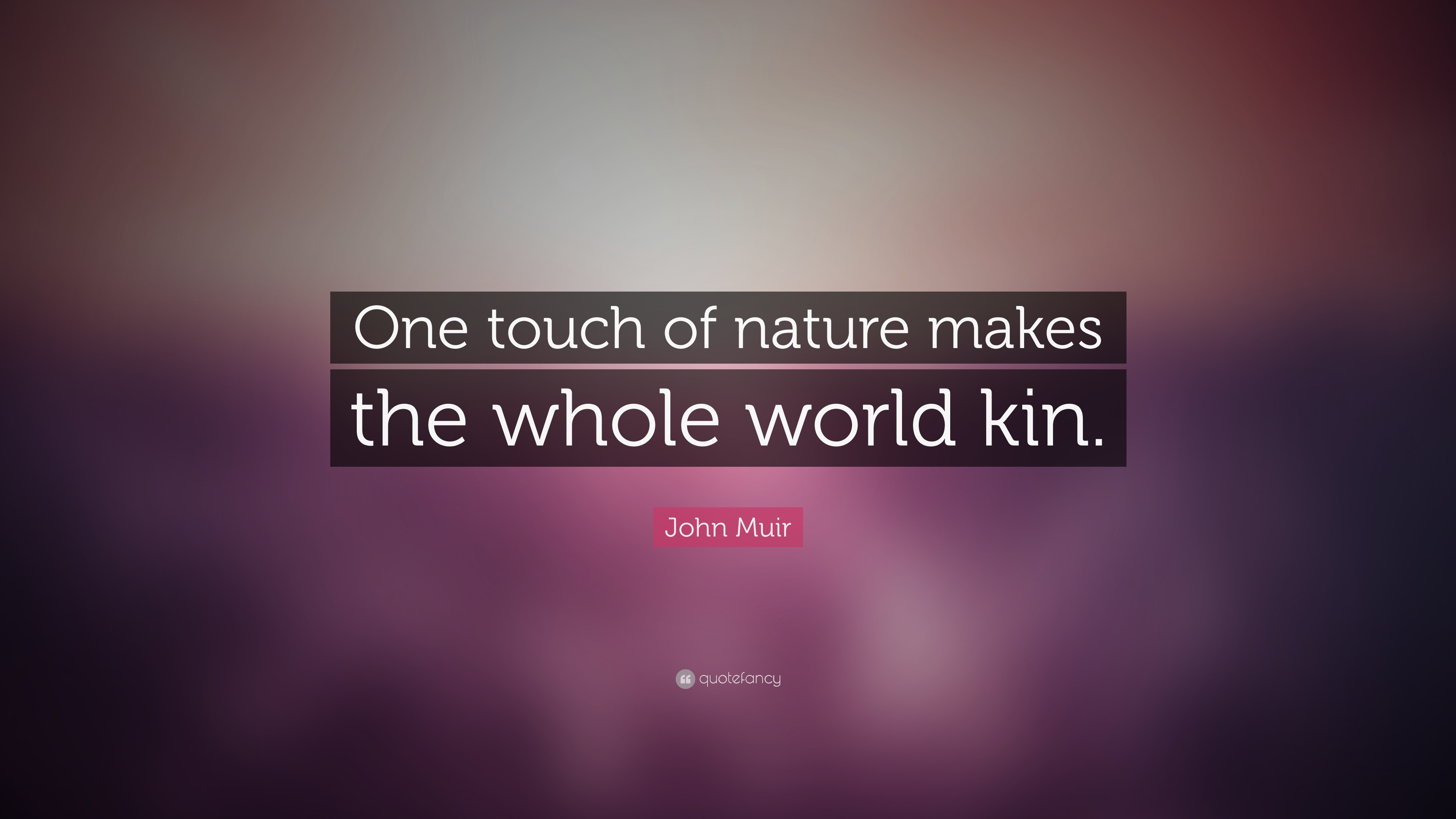 Muir Quote: touch of nature makes the whole world
