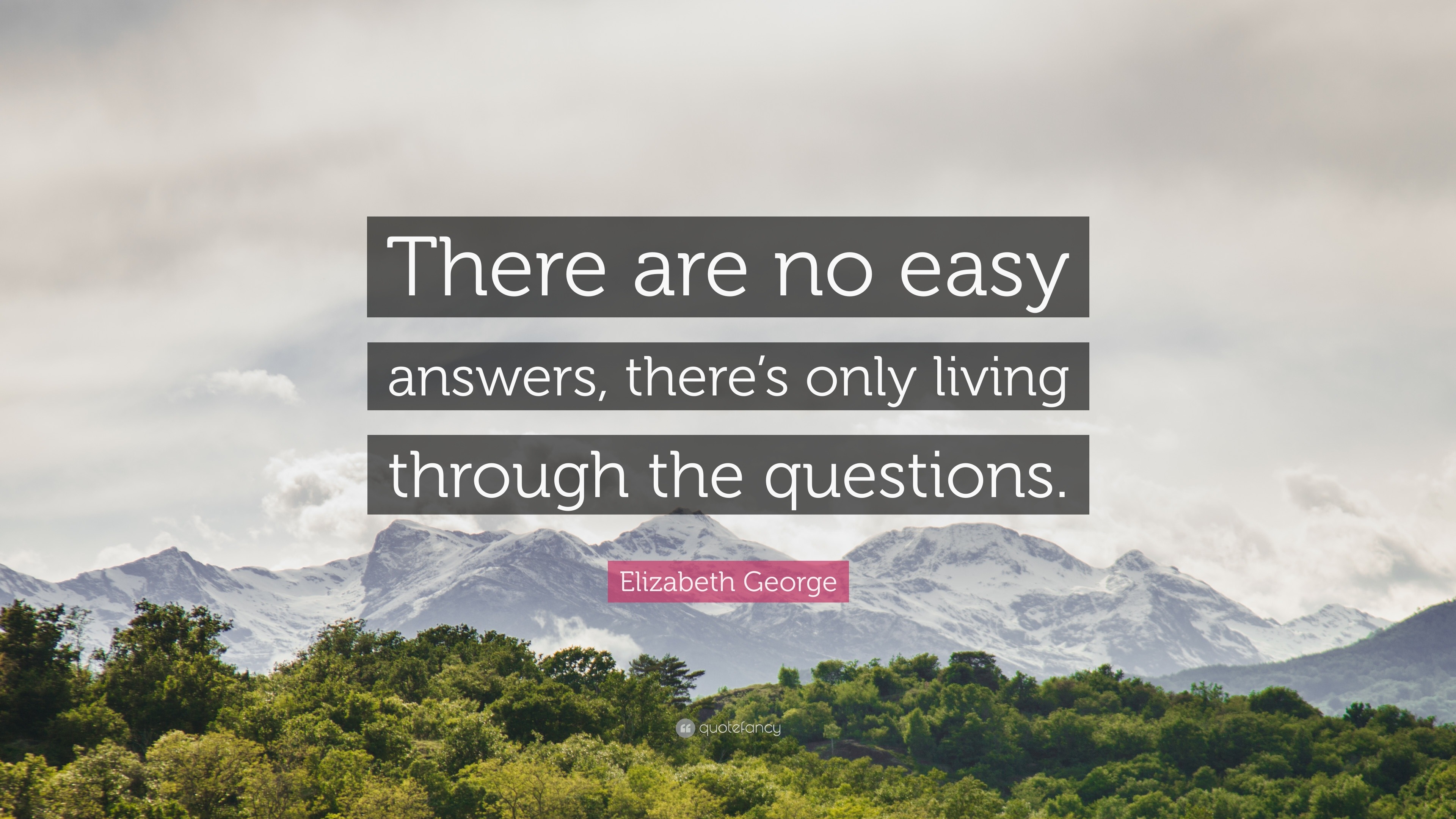 Elizabeth Quote “There are no easy answers, there’s only living