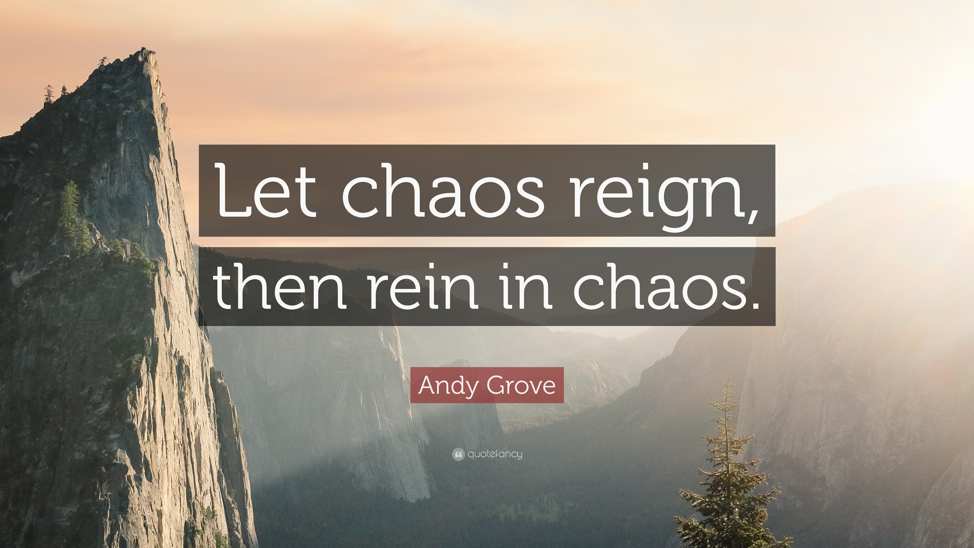 Andy Grove Quote: “Let chaos reign, then rein in chaos.”