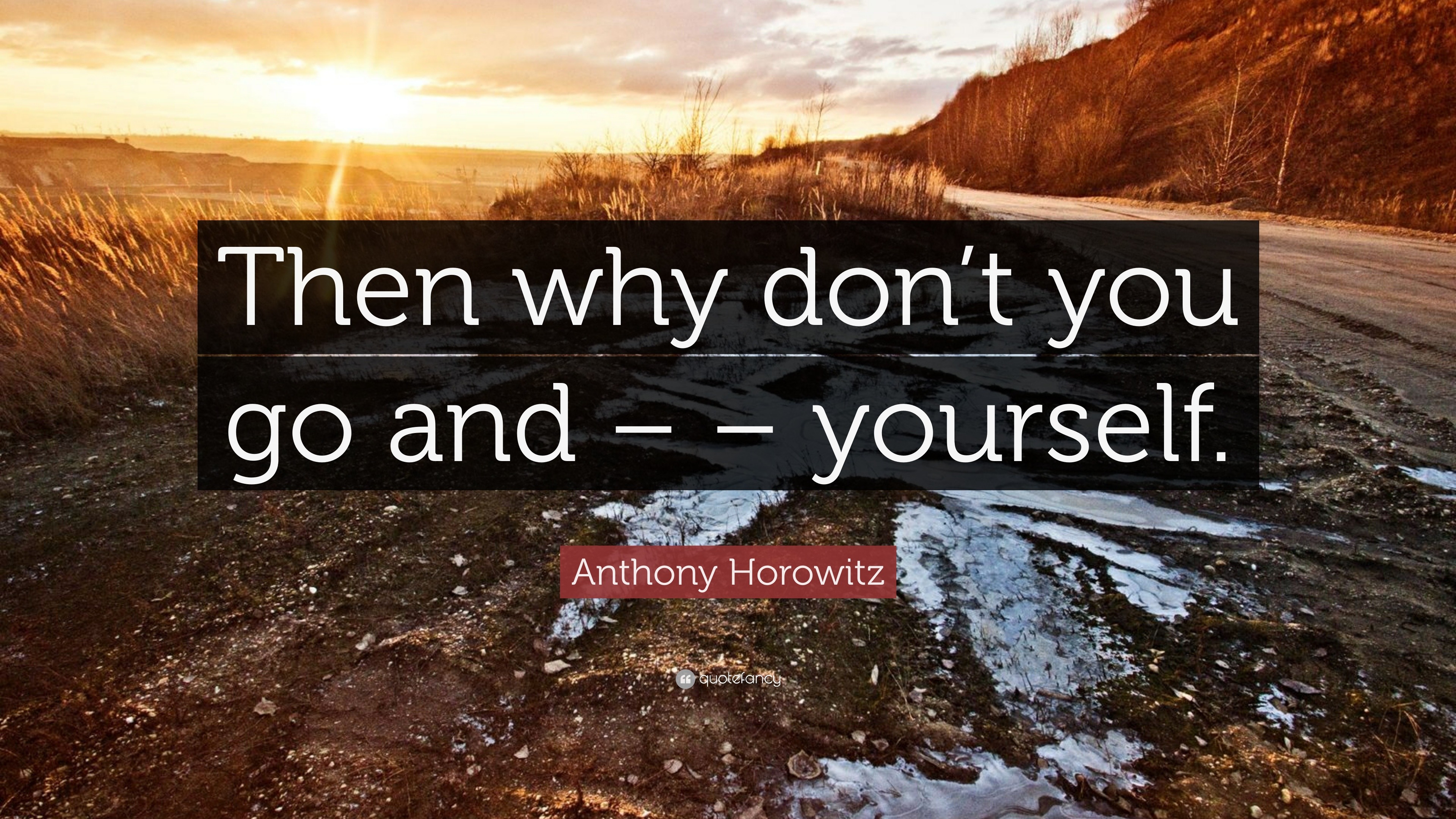 Anthony Horowitz Quote: “Then why don’t you go and – – yourself.”