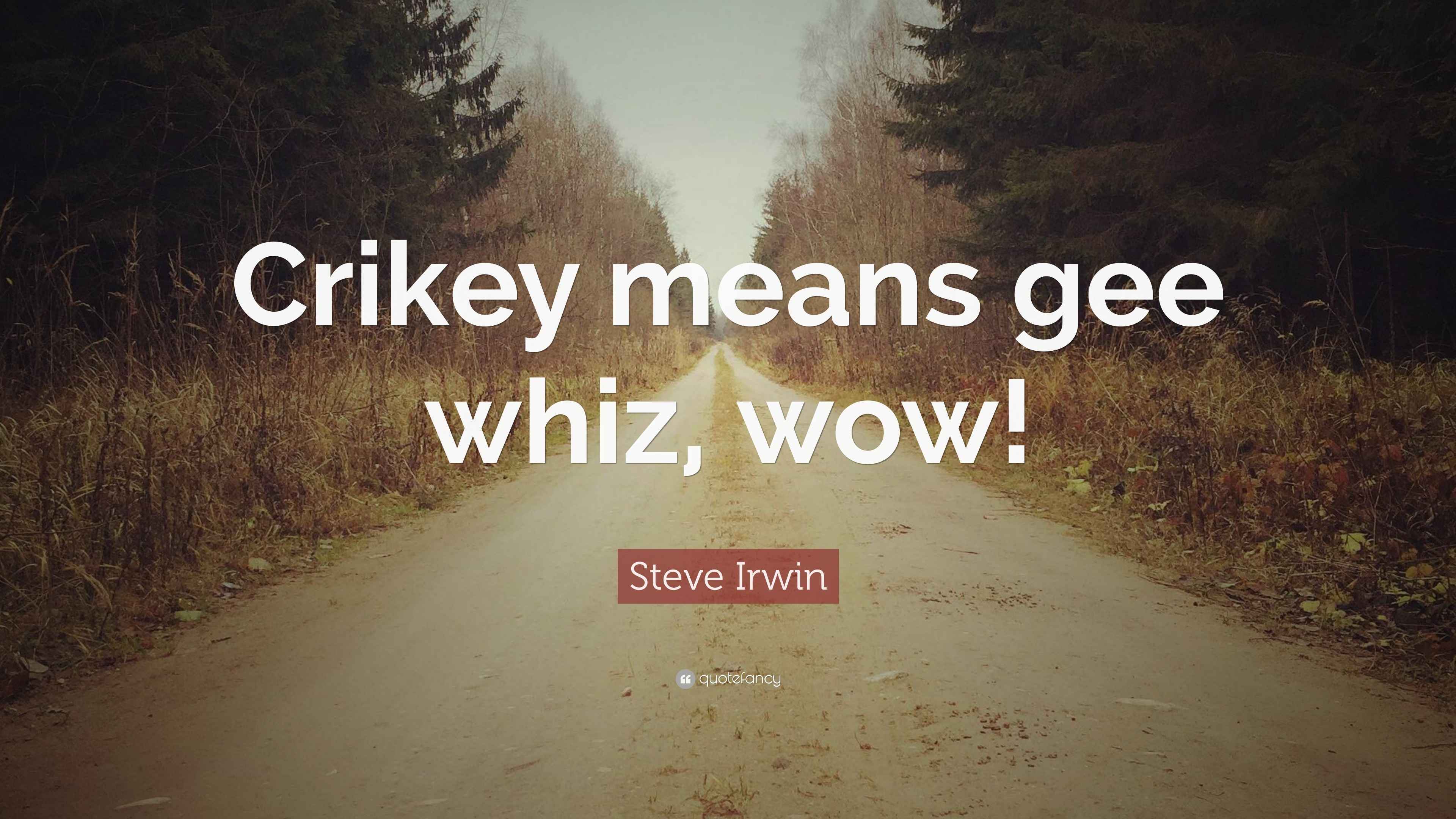 Steve Irwin Quote “Crikey means gee whiz, wow!”