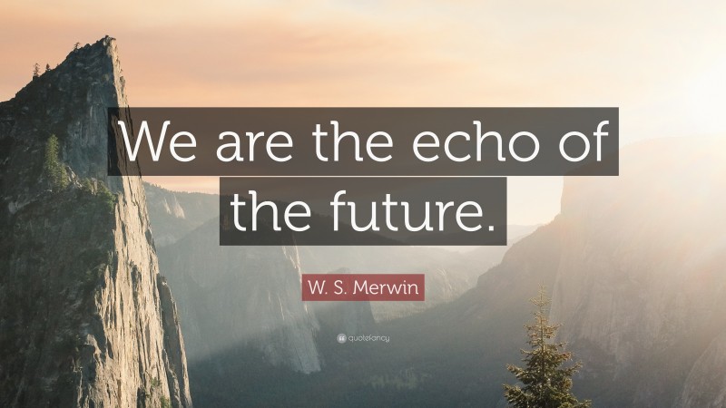 W. S. Merwin Quote: “We are the echo of the future.”