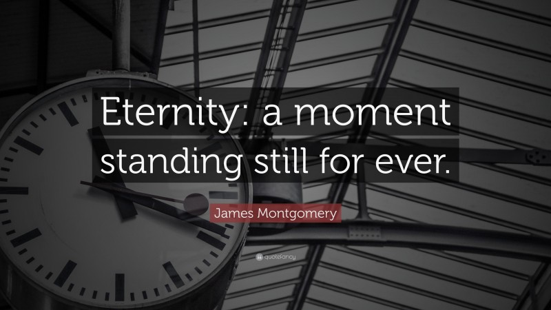James Montgomery Quote: “Eternity: a moment standing still for ever.”
