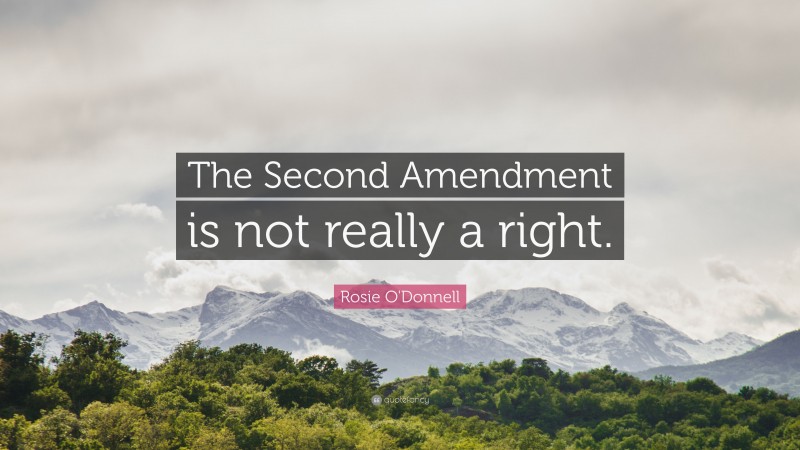 Rosie O'Donnell Quote: “The Second Amendment is not really a right.”