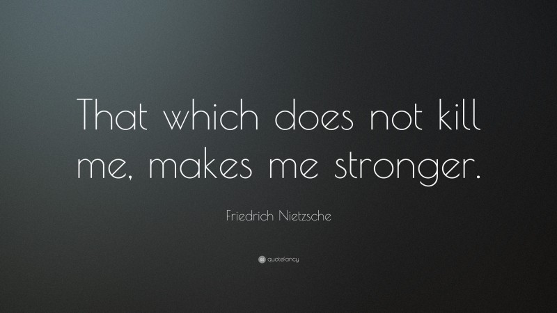 Friedrich Nietzsche Quote: “That which does not kill me, makes me ...