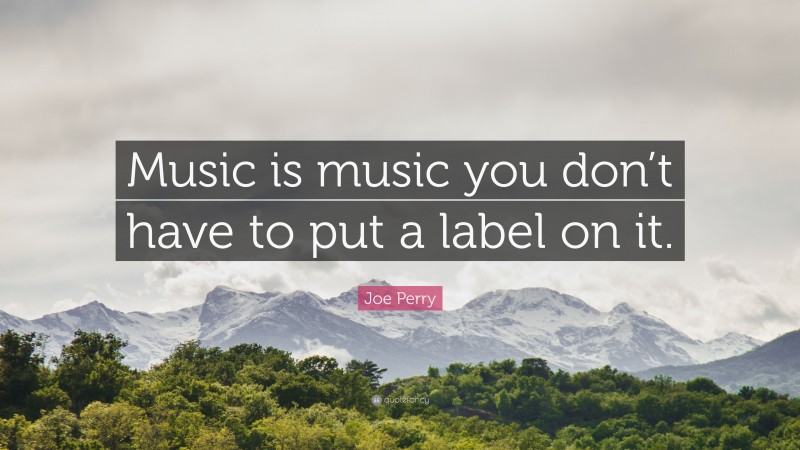 Joe Perry Quote: “Music is music you don’t have to put a label on it.”