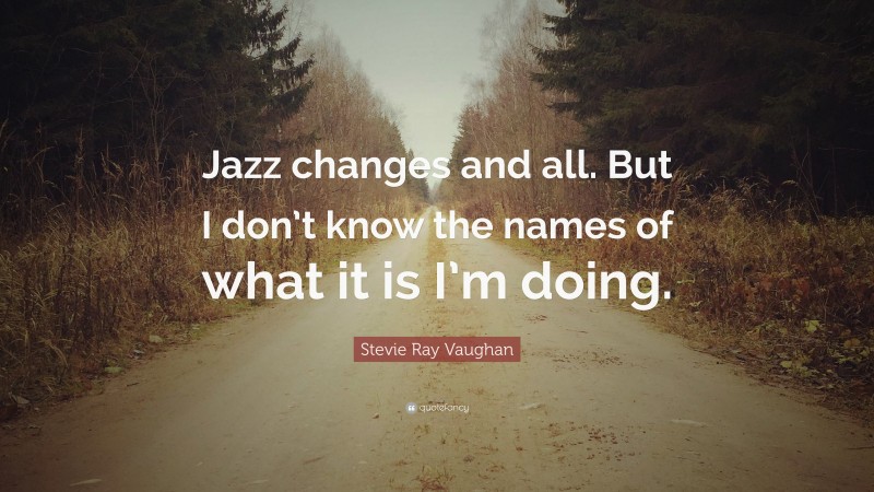 Stevie Ray Vaughan Quote: “Jazz changes and all. But I don’t know the names of what it is I’m doing.”