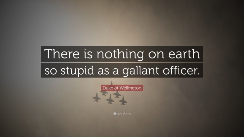 Duke of Wellington Quote: “There is nothing on earth so stupid as a gallant officer.”