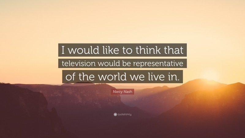 Niecy Nash Quote: “I would like to think that television would be representative of the world we live in.”
