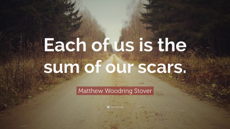 Matthew Woodring Stover Quote: “Each of us is the sum of our scars.”