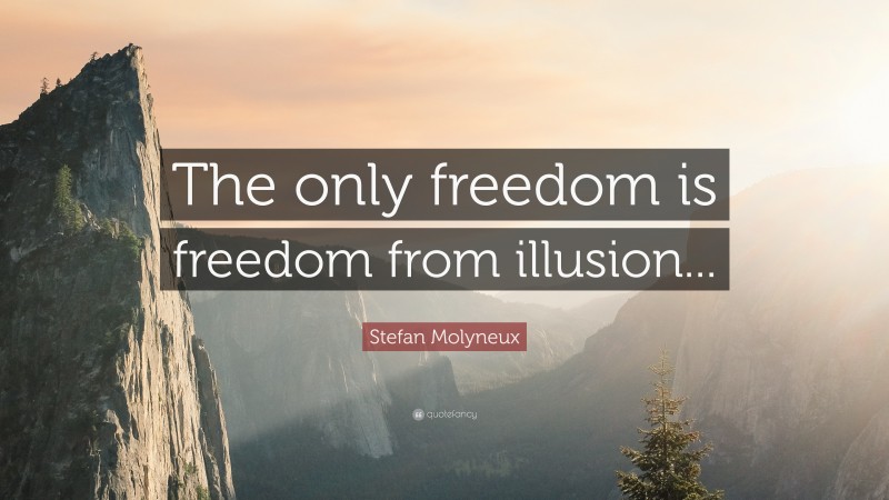 Stefan Molyneux Quote: “The only freedom is freedom from illusion...”