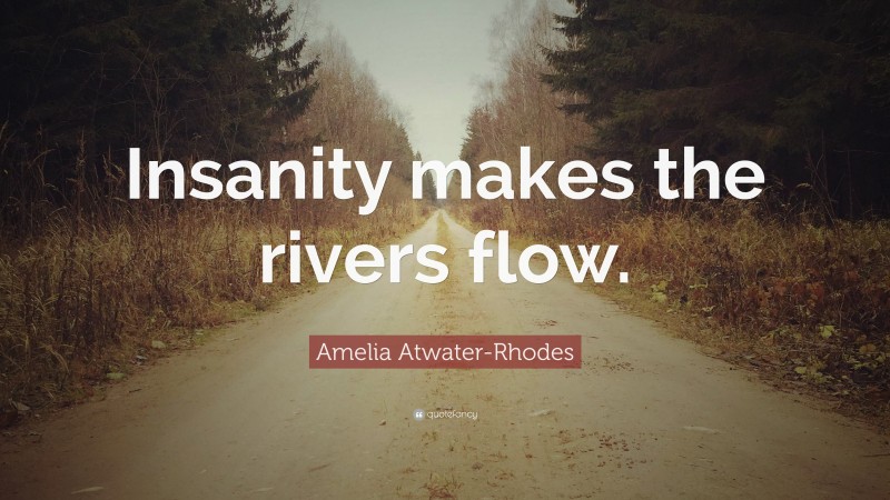 Amelia Atwater-Rhodes Quote: “Insanity makes the rivers flow.”