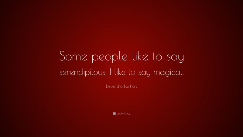 Devendra Banhart Quote: “Some people like to say serendipitous. I like to say magical.”