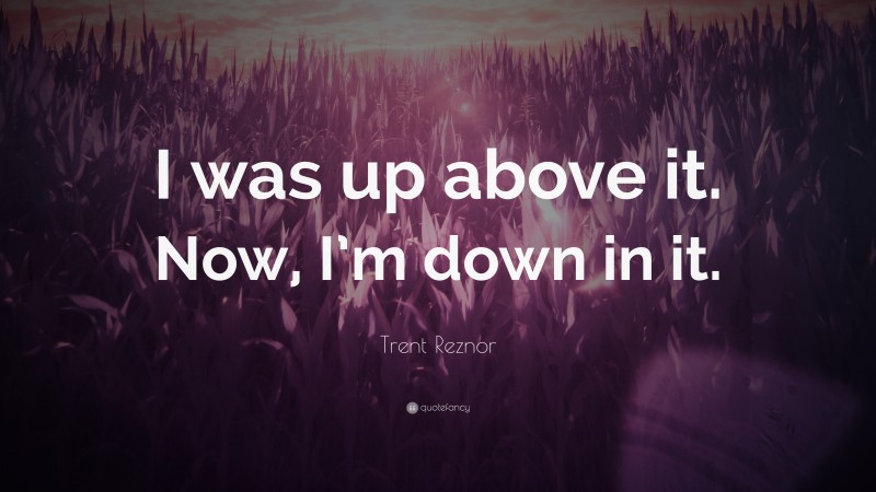 Trent Reznor Quote: “I was up above it. Now, I’m down in it.”