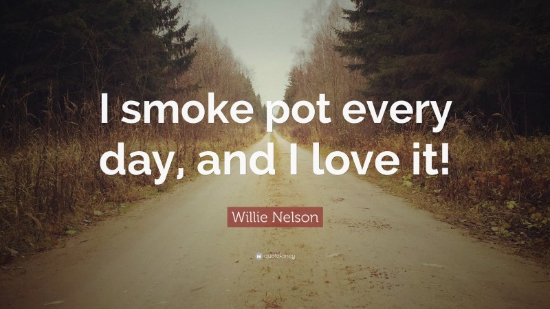 Willie Nelson Quote: “I smoke pot every day, and I love it!”