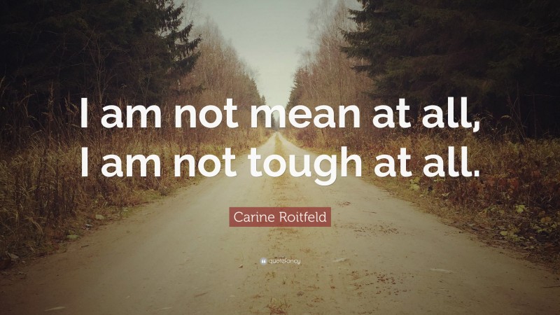 Carine Roitfeld Quote: “I am not mean at all, I am not tough at all.”