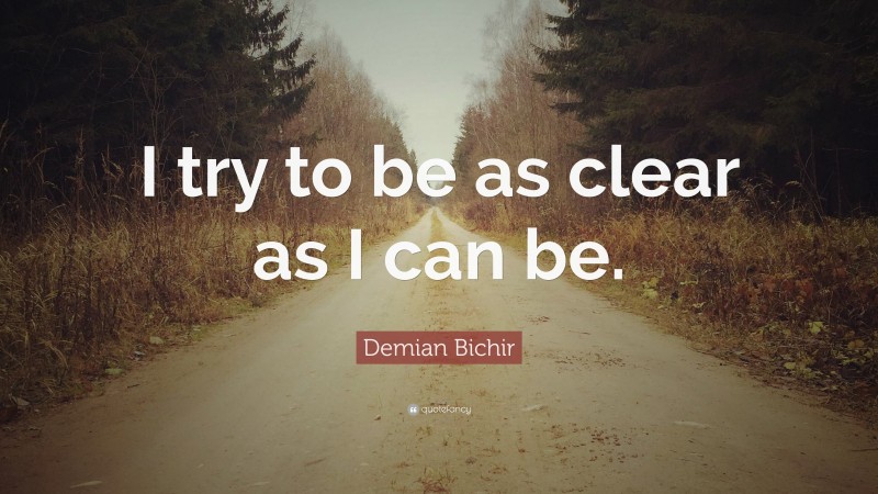 Demian Bichir Quote: “I try to be as clear as I can be.”