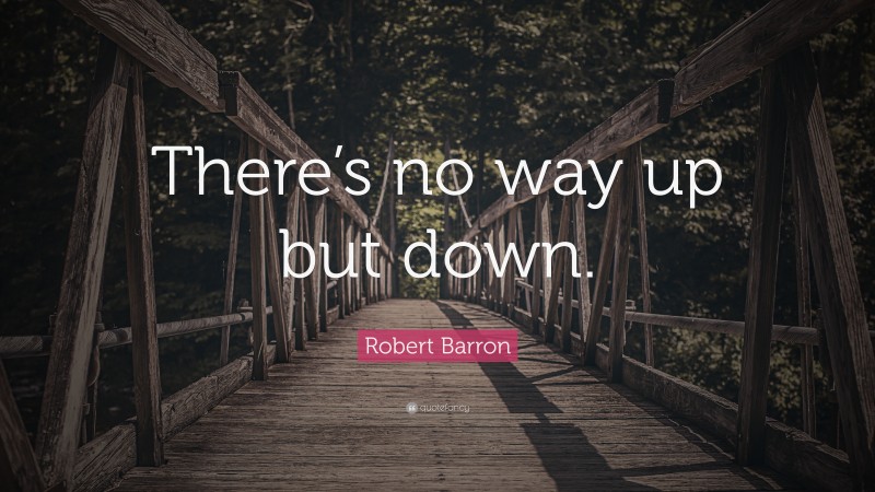 Robert Barron Quote: “There’s no way up but down.”