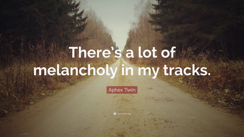 Aphex Twin Quote: “There’s a lot of melancholy in my tracks.”