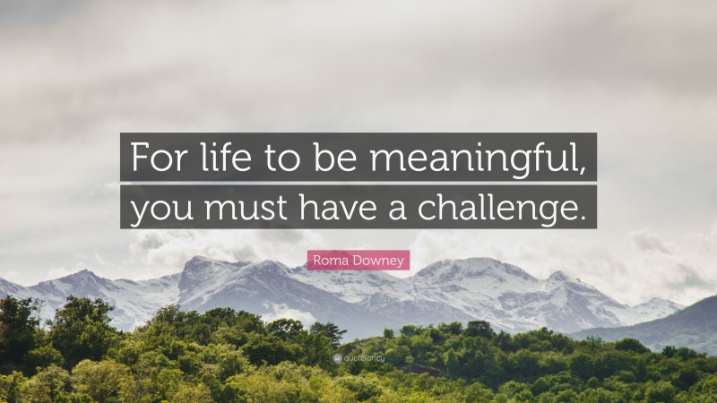 Roma Downey Quote: “For life to be meaningful, you must have a challenge.”