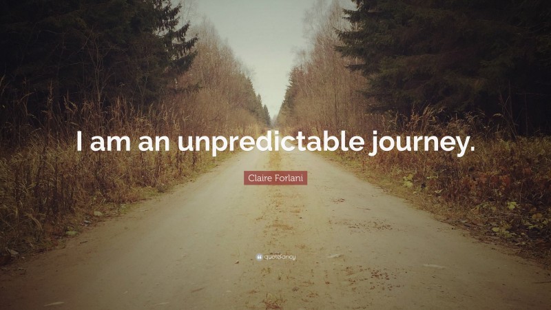 Claire Forlani Quote: “I am an unpredictable journey.”