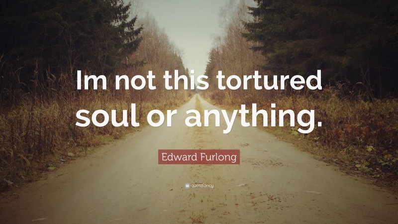 Edward Furlong Quote: “Im not this tortured soul or anything.”