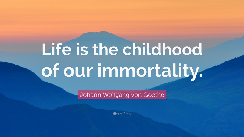 Johann Wolfgang von Goethe Quote: “Life is the childhood of our immortality.”