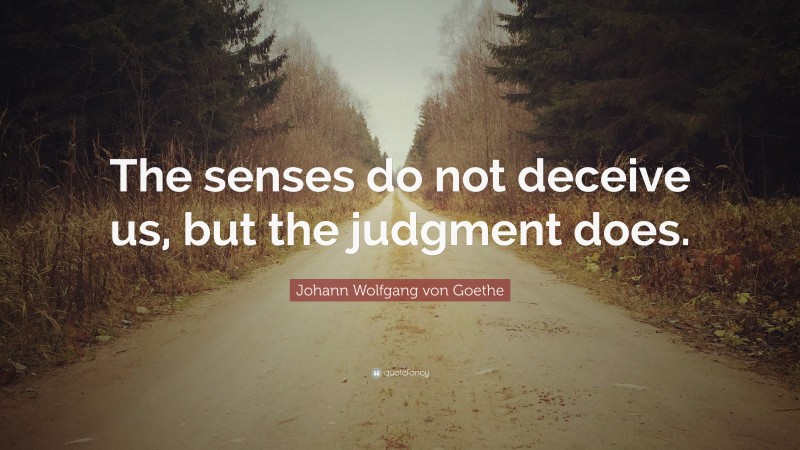 Johann Wolfgang von Goethe Quote: “The senses do not deceive us, but the judgment does.”