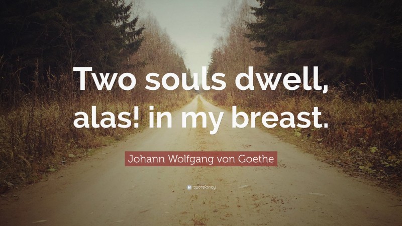 Johann Wolfgang von Goethe Quote: “Two souls dwell, alas! in my breast.”