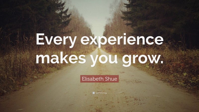 Elisabeth Shue Quote: “Every experience makes you grow.”