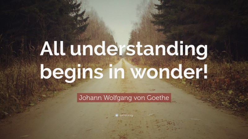 Johann Wolfgang von Goethe Quote: “All understanding begins in wonder!”
