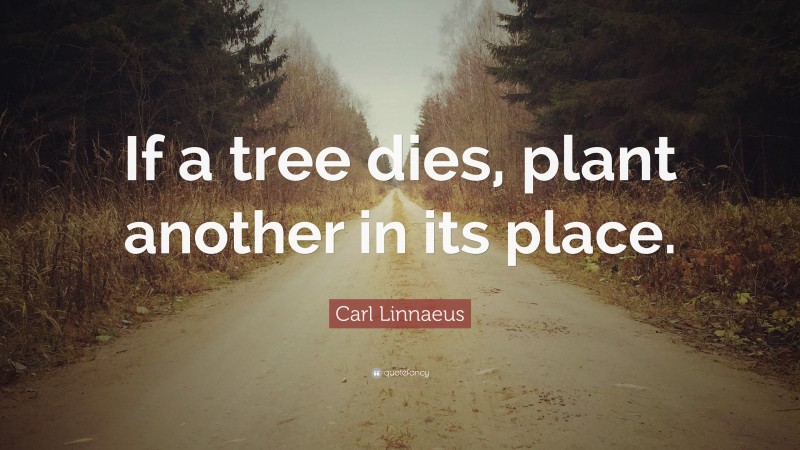 Carl Linnaeus Quote: “If a tree dies, plant another in its place.”