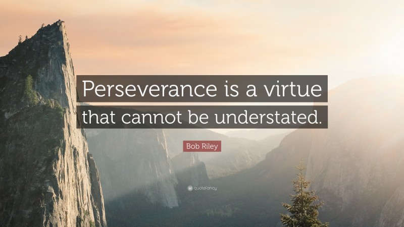 Bob Riley Quote: “Perseverance is a virtue that cannot be understated.”