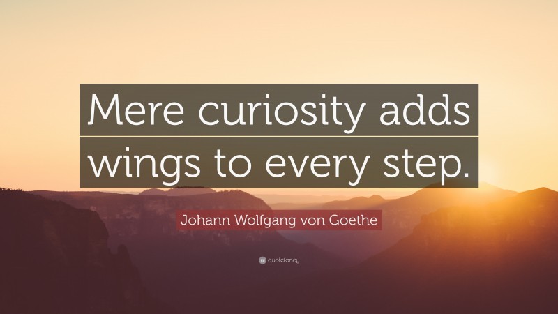 Johann Wolfgang von Goethe Quote: “Mere curiosity adds wings to every step.”