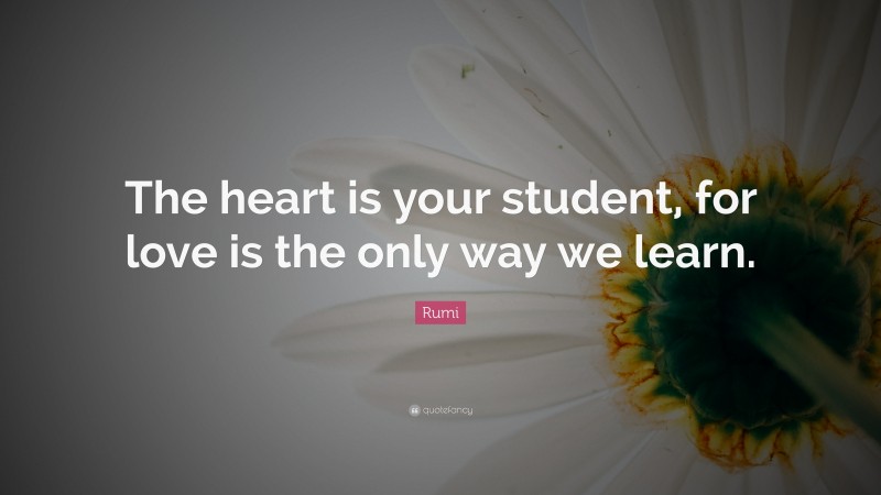 Rumi Quote: “The heart is your student, for love is the only way we learn.”