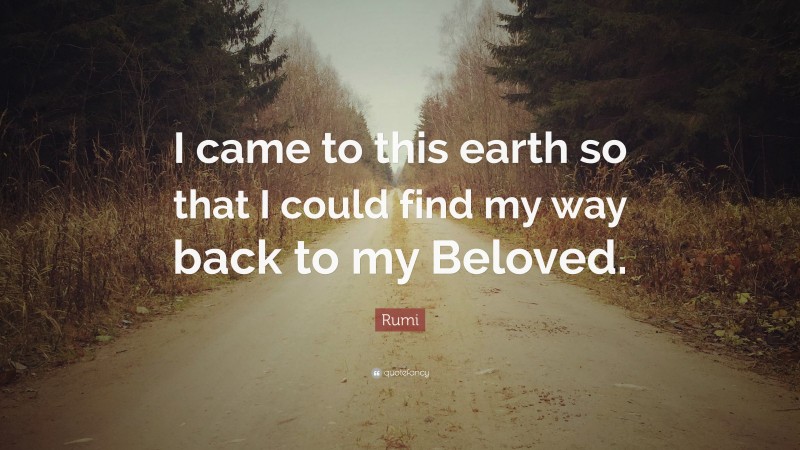 Rumi Quote: “I came to this earth so that I could find my way back to my Beloved.”