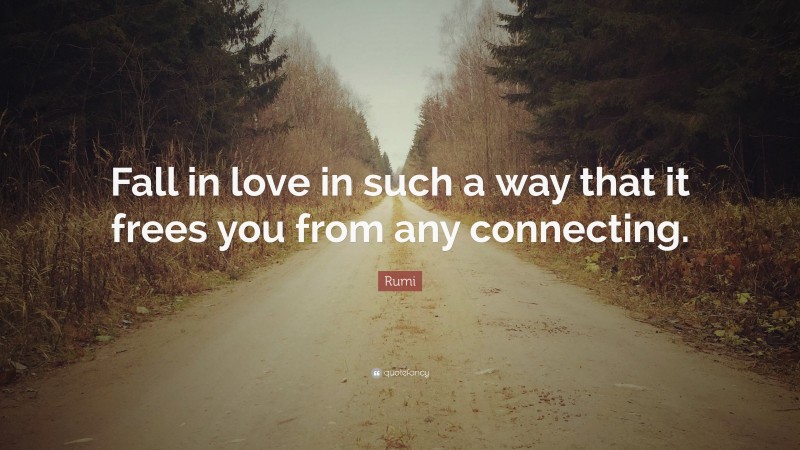 Rumi Quote: “Fall in love in such a way that it frees you from any connecting.”
