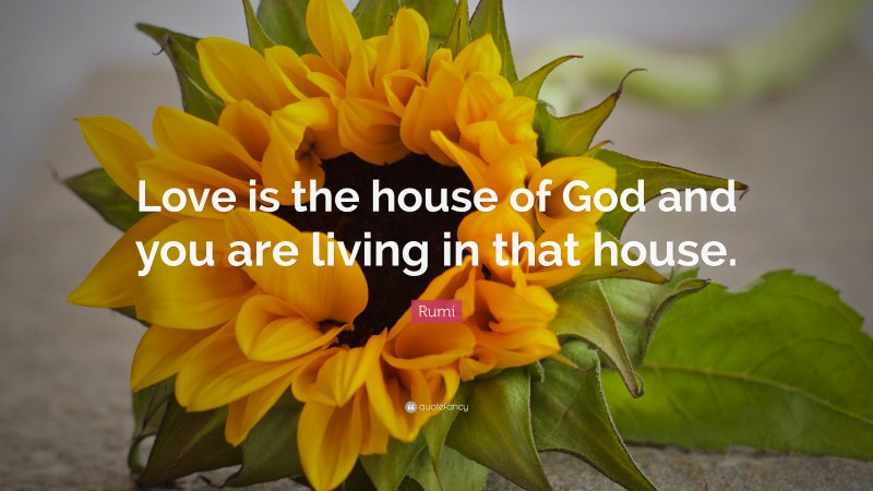 Rumi Quote: “Love is the house of God and you are living in that house.”