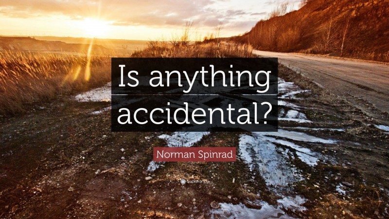 Norman Spinrad Quote: “Is anything accidental?”