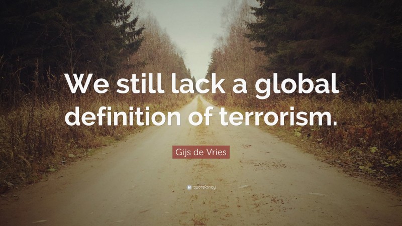 Gijs de Vries Quote: “We still lack a global definition of terrorism.”
