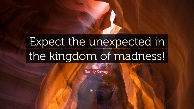 Randy Savage Quote: “Expect the unexpected in the kingdom of madness!”