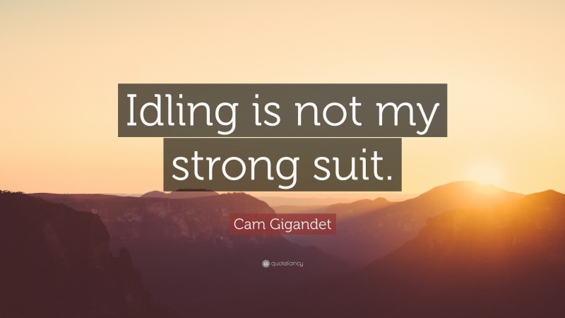 Cam Gigandet Quote: “Idling is not my strong suit.”
